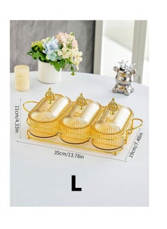 OASIS-TH Nut And Candy Serving Tray,  With Lid And Gold Plated Shelf, Snack Platter For Home Party, Light Luxury Style Acrylic Serving Tray for Home Decoration  - Image 4