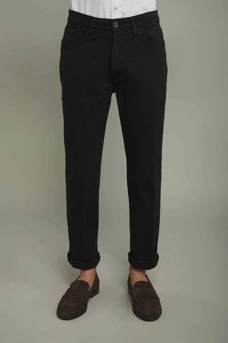 Doppelganger Men's 5-pocket trousers cotton fabric - Black