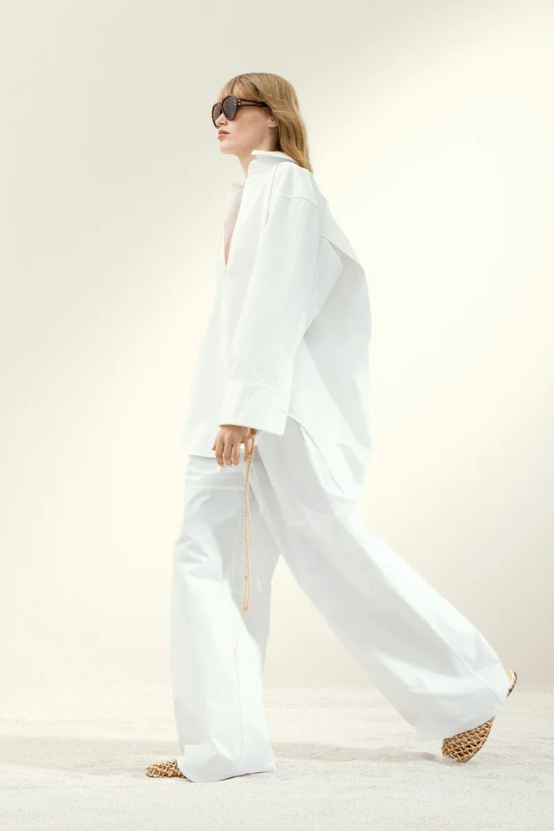 H&M Stitching-detail cotton shirt