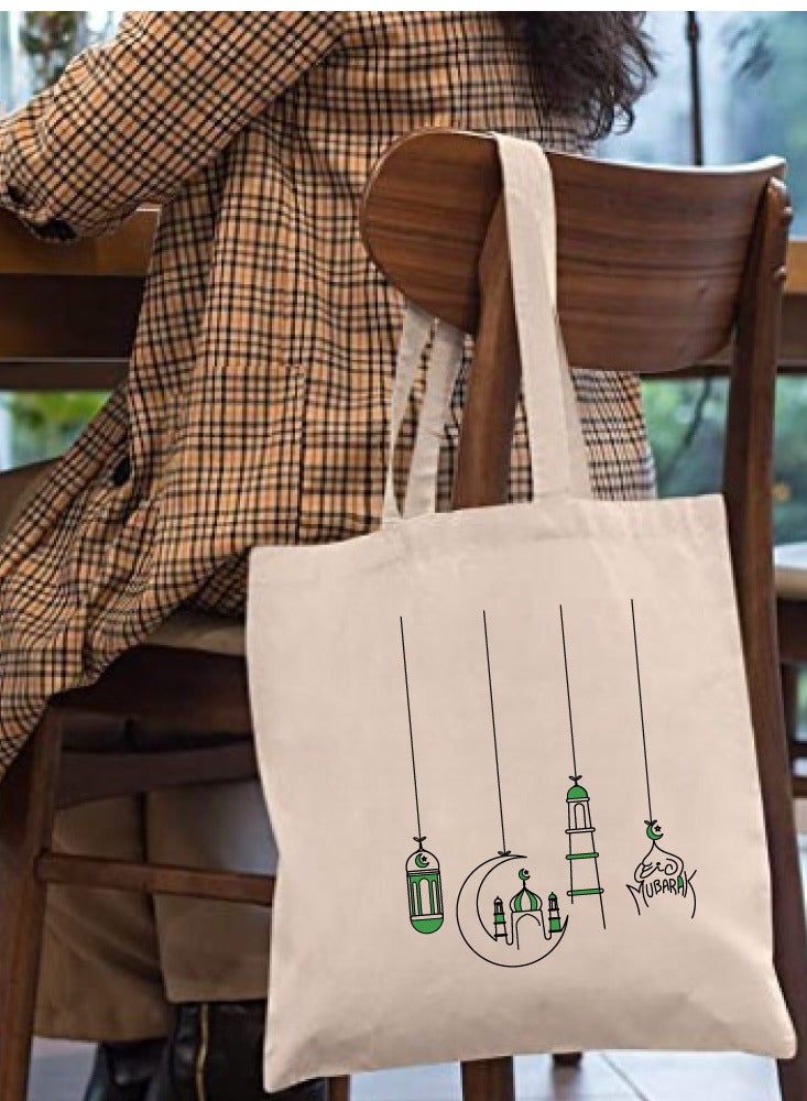 PRINTSHOP4ME Ramadan Cotton Shopper Bag - Reusable and Eco-Friendly Tote Bag - Gifts for Ramadan - Women - Perfect for Shopping and Everyday Use - Image 3