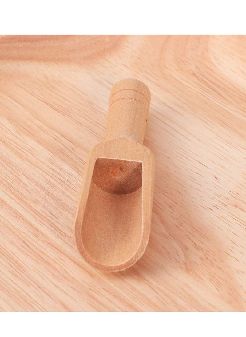 SYOSI Wooden Scoop Spoon Bath Salt Water Dipper Cup Powder Flour =Scooper Small Shovel Teaspoon for Home, Salts, Candy, Spices, Laundry Detergent, Tea, Coffee Beans, 8pcs  - Image 3