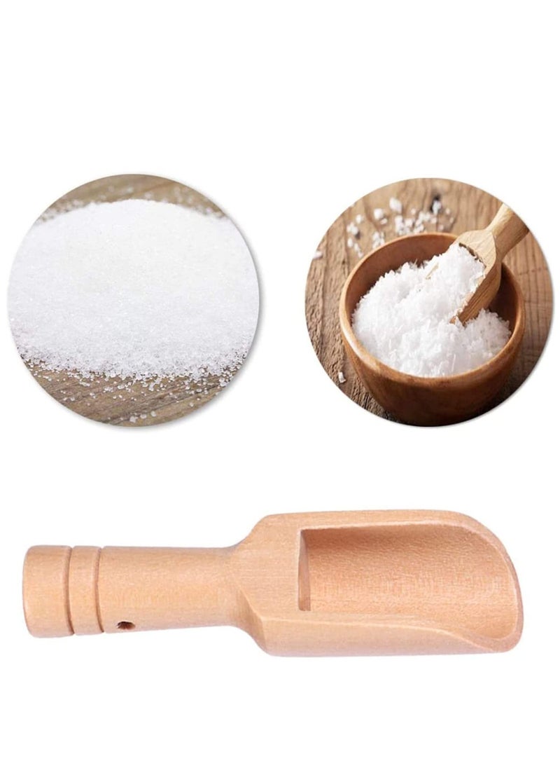 SYOSI Wooden Scoop Spoon Bath Salt Water Dipper Cup Powder Flour =Scooper Small Shovel Teaspoon for Home, Salts, Candy, Spices, Laundry Detergent, Tea, Coffee Beans, 8pcs  - Image 1