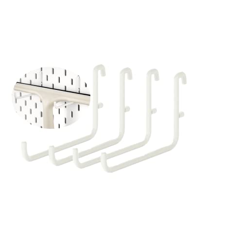 DODXIAOBEUL 4 Pack L Style Pegboard Hooks,Pegboard Accessories,Pegboard Long Hooks 3.75" Hang Headphones or Brushes,Hammer or Broom, L Shape Peg Hooks Storage Hooks (White) - Image 1