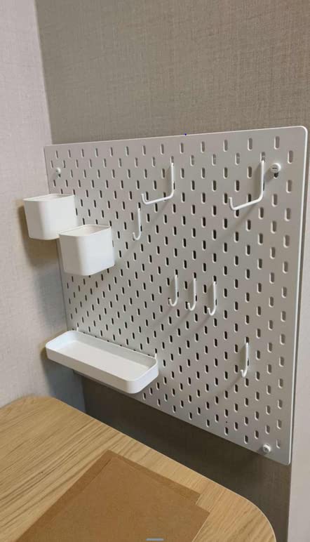 DODXIAOBEUL 4 Pack L Style Pegboard Hooks,Pegboard Accessories,Pegboard Long Hooks 3.75" Hang Headphones or Brushes,Hammer or Broom, L Shape Peg Hooks Storage Hooks (White) - Image 5