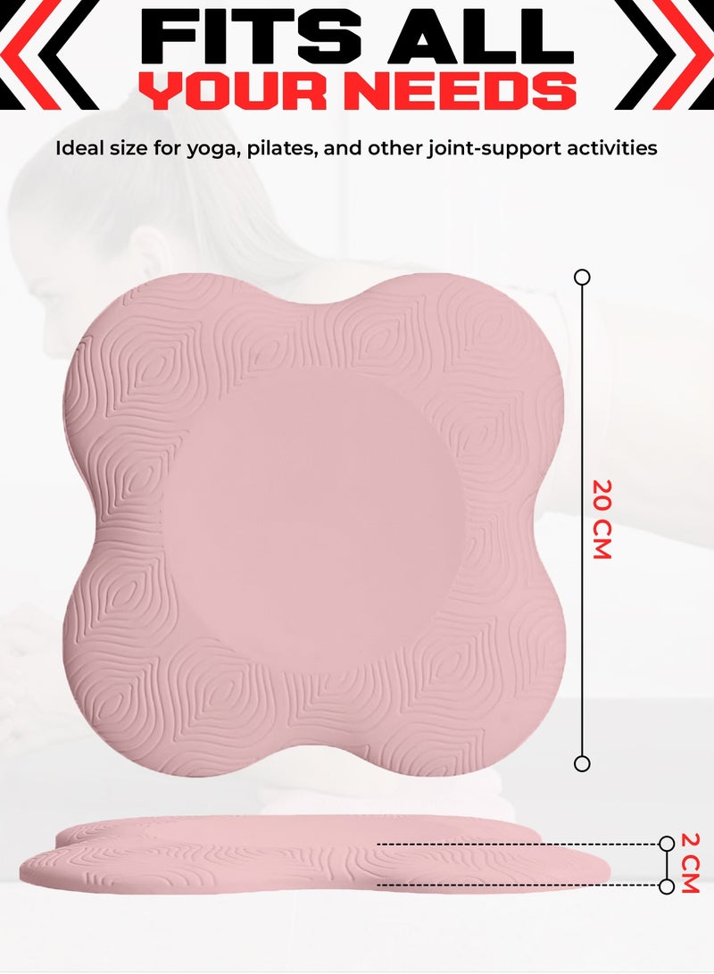 FIT TRIBE 2PCS Yoga Knee Pads for Women & Men, Extra Thick Foam Exercise Pads, Non-Slip Gym Cushion for Knees, Elbows & Hands, Lightweight & Durable Workout Accessories, Yoga Essentials (Pink) - Image 4