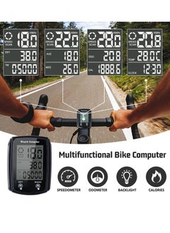 Bukela Wired Bike Computer, MPH KM/H Bicycle Computer, Digital LCD Backlight Display Bike Speedometer, Waterproof Cycling Computers Odometer, Multifunctional Automatic Wake-up Odometer for Bike  - Image 2