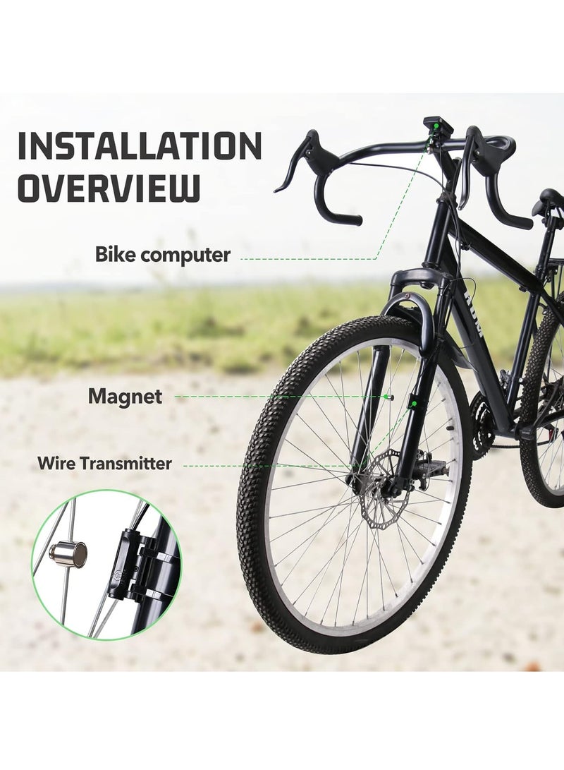 كيلا كابل دراجة الكمبيوتر ، MPH كم / ح دراجة الكمبيوتر ، شاشات الكريستال السائل الرقمية الخلفية عرض دراجة عداد السرعة - Image 4