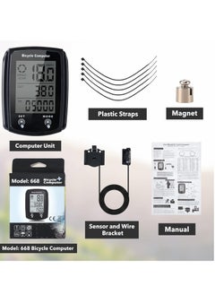 Bukela Wired Bike Computer, MPH KM/H Bicycle Computer, Digital LCD Backlight Display Bike Speedometer, Waterproof Cycling Computers Odometer, Multifunctional Automatic Wake-up Odometer for Bike  - Image 5