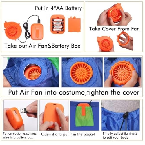 Double Couple Inflatable Alien Dinosaur Costume Halloween Blow up Costumes for Adult Kids - Image 5