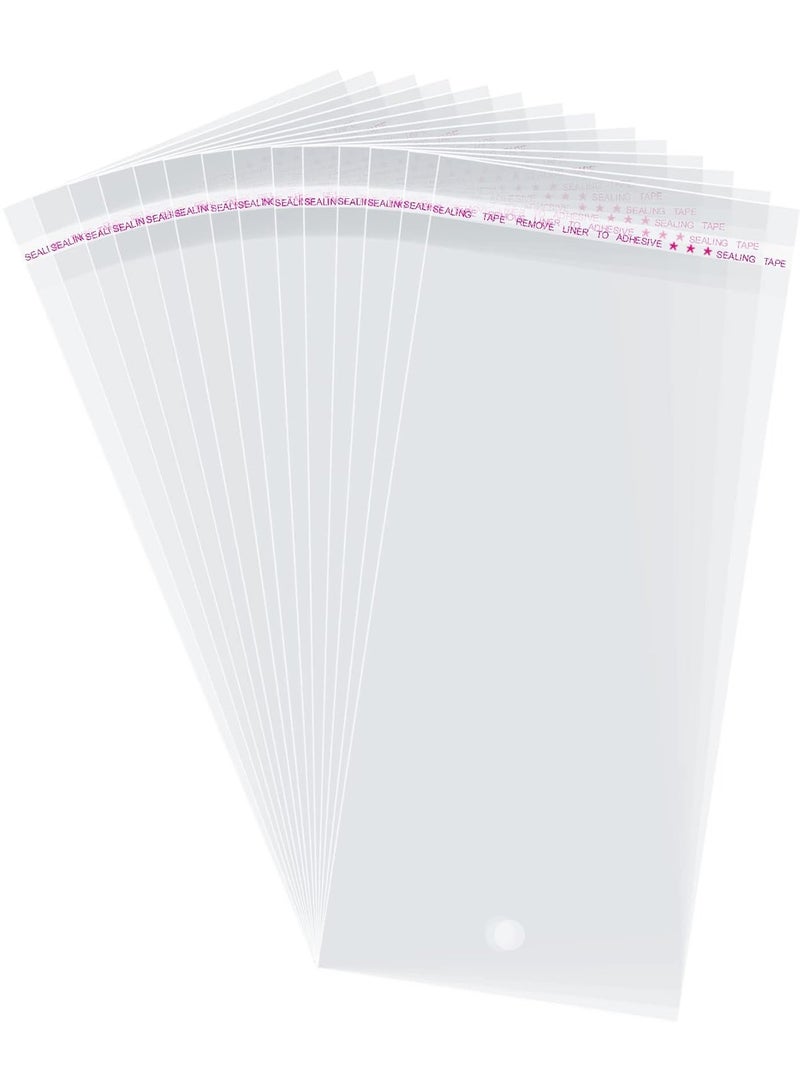 Clear Self Sealing Cellophane Bags,200 Pcs Cookie Bags Resealable Cellophane Bag for Packaging Cookies, Candy and Products,10x21+3cm  - Image 1