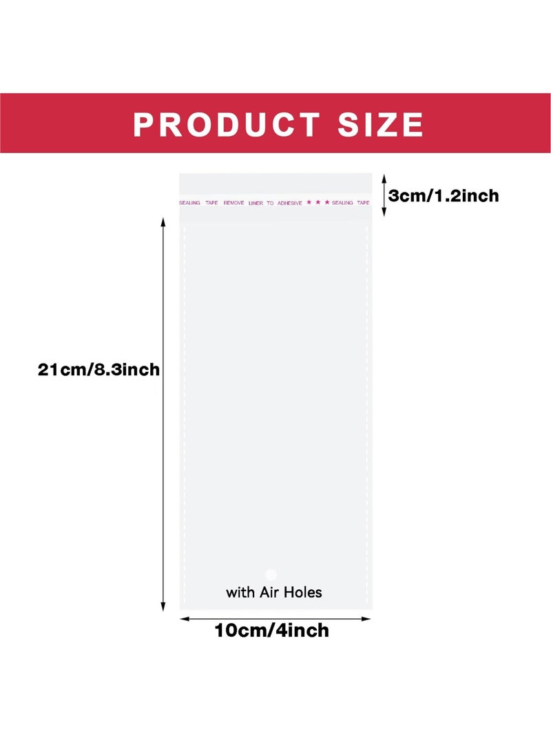 Clear Self Sealing Cellophane Bags,200 Pcs Cookie Bags Resealable Cellophane Bag for Packaging Cookies, Candy and Products,10x21+3cm  - Image 2