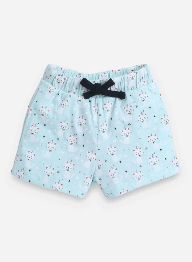 victor and jane Graphic Print T-Shirt and All-Over Printed Shorts Set