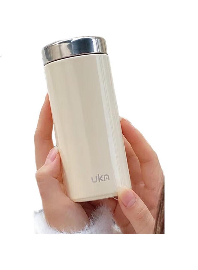 Uka Mini Pocket Cup Small Capacity Insulated Stainless Steel Ceramic Men And Women Compact Portable Water Cup White 220Ml - Image 3