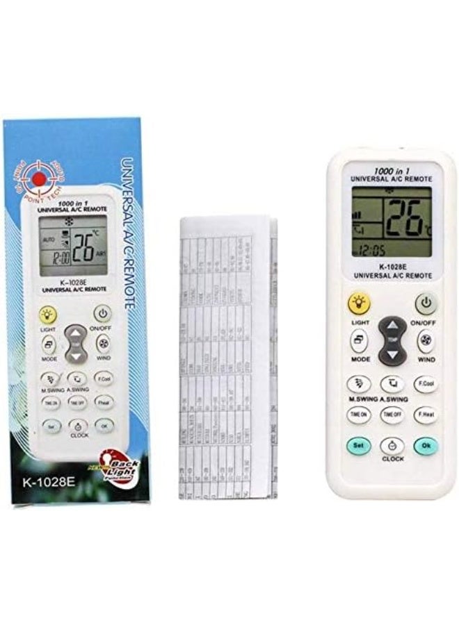 جهاز تحكم عن بعد عالمي لمكيفات الهواء لأكثر من 1000 علامة تجارية – دايكن، إل جي، سامسونج، هيتاشي، كاريير، شارب، هاير، جري، ميديا، ويرلبول، بوش، أوليمبوس، توشيبا، ميتسوبيشي إلكتريك والمزيد – شاشة LCD كبيرة، مدى 10 أمتار، مؤقت، إضاءة ليلية – إعداد سهل وقبضة مريحة - Image 1