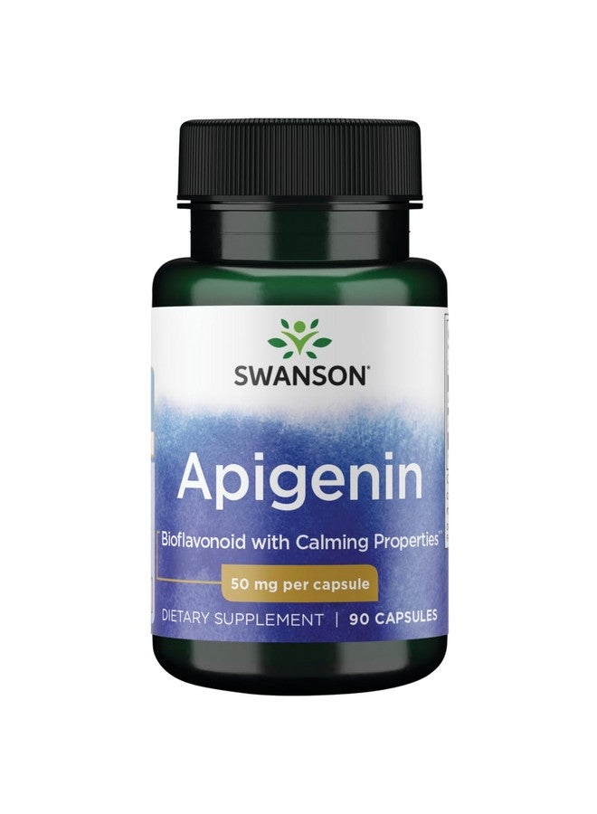 سوانسون مكمل Swanson Apigenin، 50 مجم كبسولات (90 كبسولة)، يساعد على تعزيز النوم وتخفيف التوتر وتحسين صحة الرجال بشكل عام (قد تختلف العبوة) - Image 1