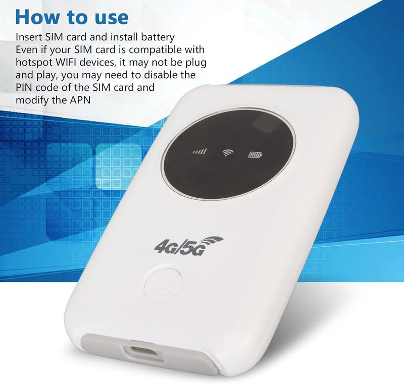 كلاراكو جهاز توجيه محمول لاسلكي 4G LTE USB WiFi مودم 300 ميجابايت في الثانية غير مقفل 5G WiFi SIM فتحة مدمج 3200 مللي أمبير في الساعة جهاز توجيه محمول لاسلكي WiFi - Image 2