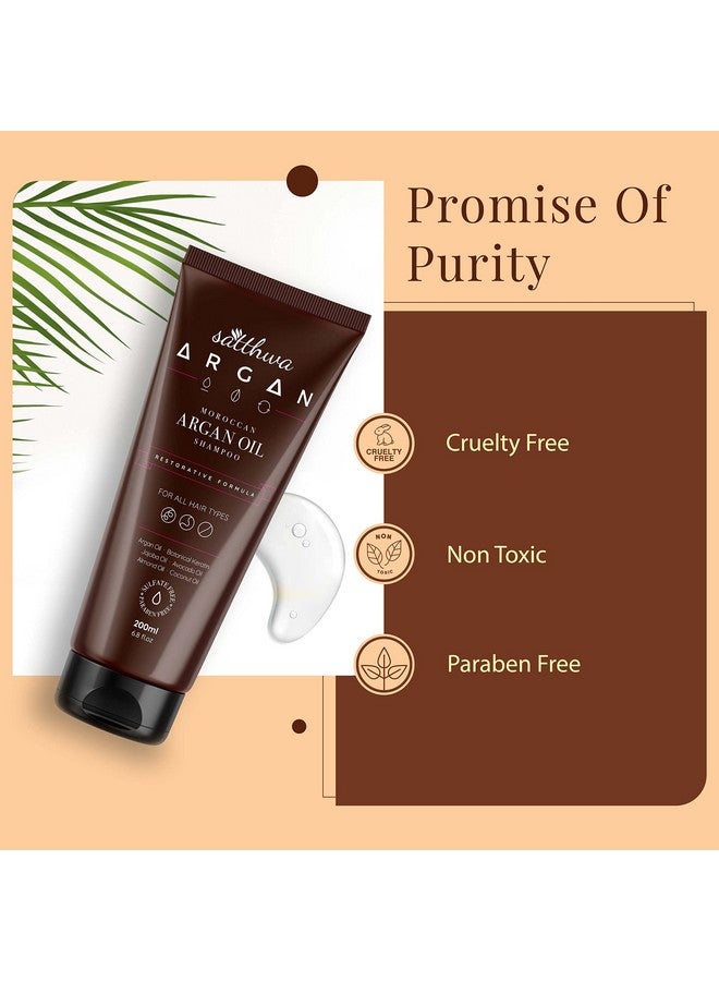 Satthwa Argan Oil Shampoo Helps For Dandruff & Dry Scalp, Mild Daily, Frizz Free, Shiny And Damage Hair - For Men & Women (200Ml) - Image 2