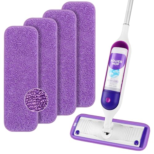 HOMEXCEL وسادات ممسحة ميكروفايبر قابلة لإعادة الاستخدام من HOMEXCEL لوسادات ممسحة PowerMop من Swiffer - إعادة تعبئة وسادات ممسحة 13 15 - وسادة قابلة للغسل في الغسالة لاستبدال تنظيف الأرضيات متعددة الأسطح - عبوة من 4