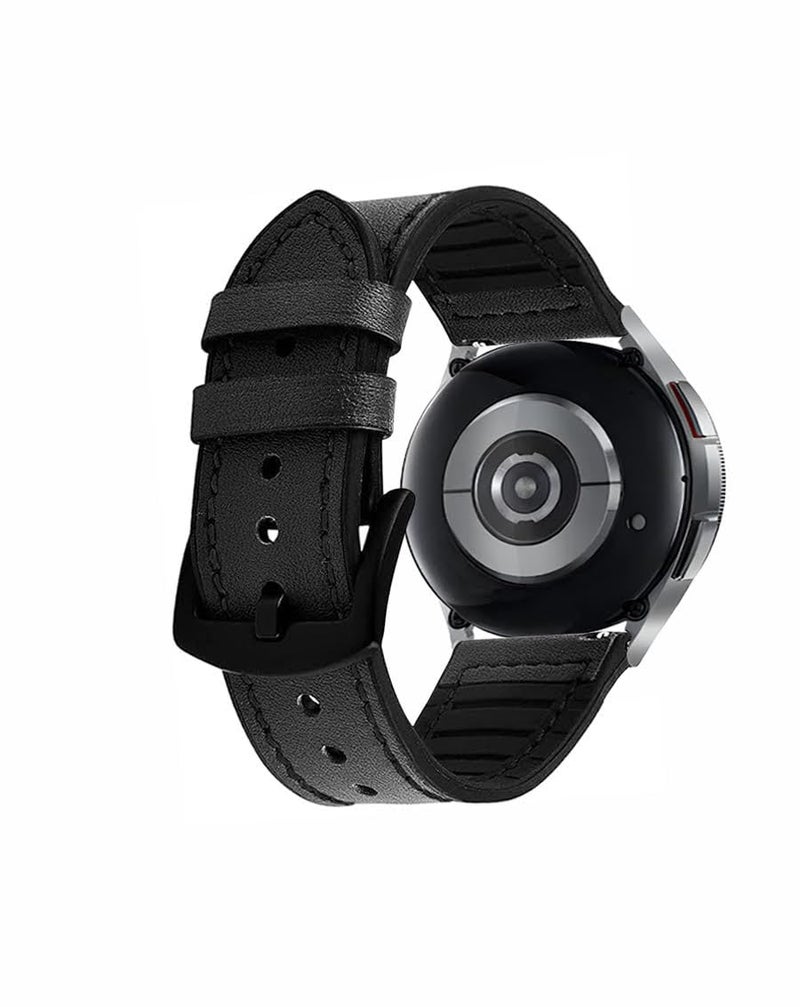 GadgetBite 22mm Vegan Leather Smartwatch Strap with Metal Buckle - Stylish and Durable. Compatibility with Samsung Galaxy Watch 3 45mm/Galaxy Watch 46mm/Gear S3 Classic and All 22MM Watches (Black) - Image 2