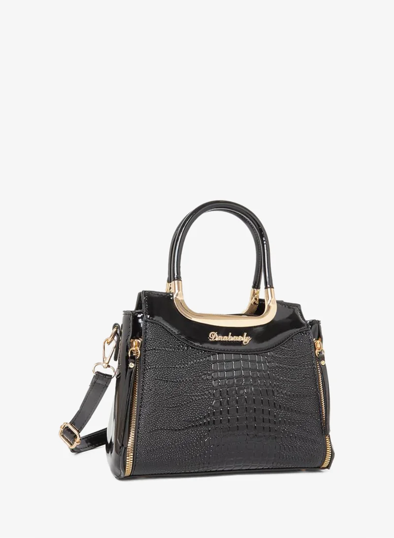 Take Two Croc Skin Dual Handles Handbag