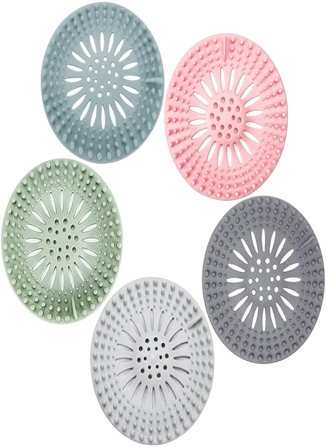 umbresen Hair Catcher Rubber Stopper Shower Drain Covers for Bathroom, Bathtub, Handbasin, Tub, Kitchen, Sink, Strainer, Sewer, Plug, Filter, Trap, Home, Drain Protectors, and Clean 5 Pack - Image 1