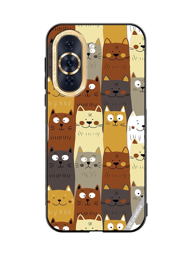 VR CREATIVE Protective Case Cover For Huawei Nova 10 Different Scandy Cats On Color Design Multicolour - Image 1