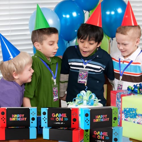Vanblue 122pcs Video Game Party Favors Gamer Birthday Supplies,Game Theme Gifts Boxes Party Birthday Decorations VIP Pass Tickets Keychain Temporary Tattoo Stickers Goody Bag Stuffer for Boys Kids - Image 5