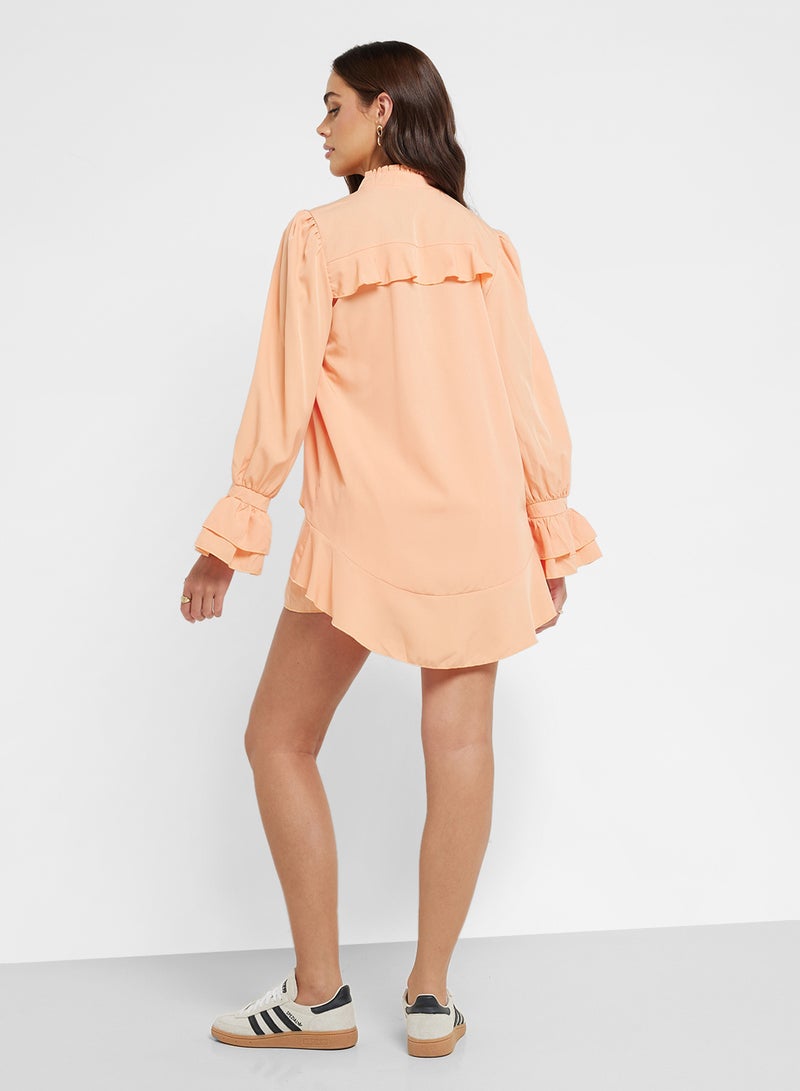 Ginger Ruffle Detail Blouse & Short Co-Ord Set  - Image 2