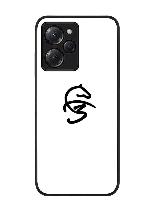 Stylizedd - Rugged Black edge case for Poco X5 Pro Slim fit Soft Case Flexible Rubber Edges Anti Drop TPU Gel Thin Cover - Faz3 Icon White - Image 1