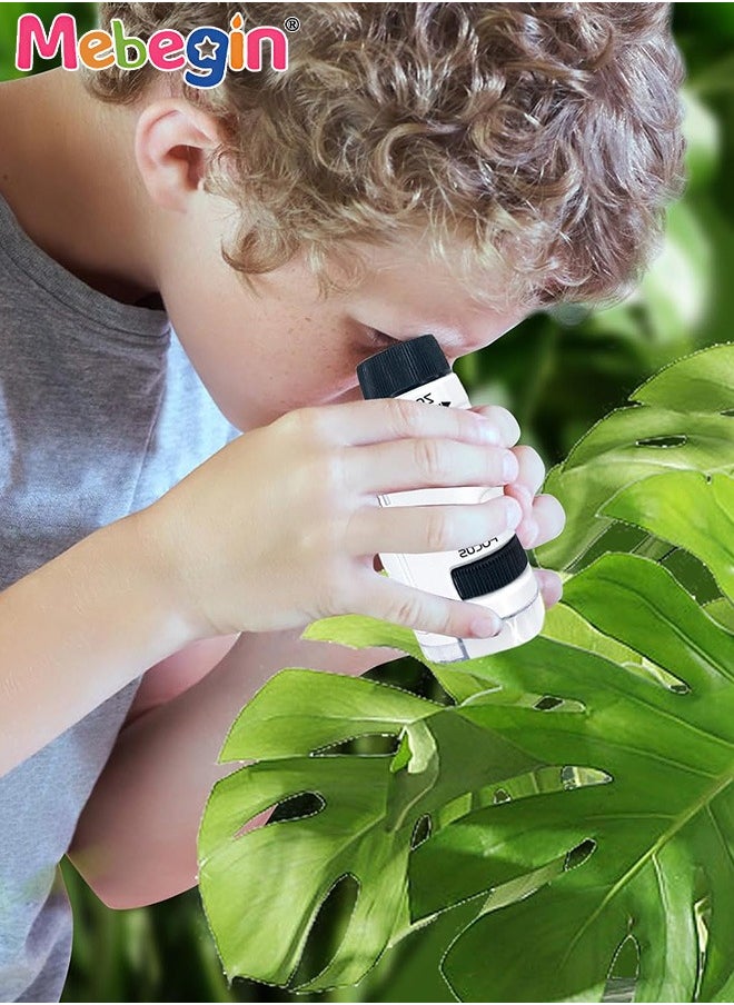 MEBEGIN Portable Microscope for Kids, Handheld Microscope, LED Lighted Pocket Microscopes, Science Toys, Fun Educational Toy, Suitable for Field, Classrom or Lab, Ideal Gift for Kids Aged 6+, 1 AAA Batteries Required(Not Included), 4.5*3*9.6cm  - Image 2