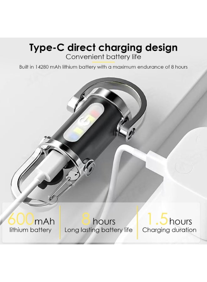 Chabeia Rechargeable Keychain Flashlights, 800 Lumens EDC Mini Flashlights, COB Keychain Work Light Flashlights 7 Light Modes, Bright Mini Keychain Light for Walking, Searching and Hiking - Image 4