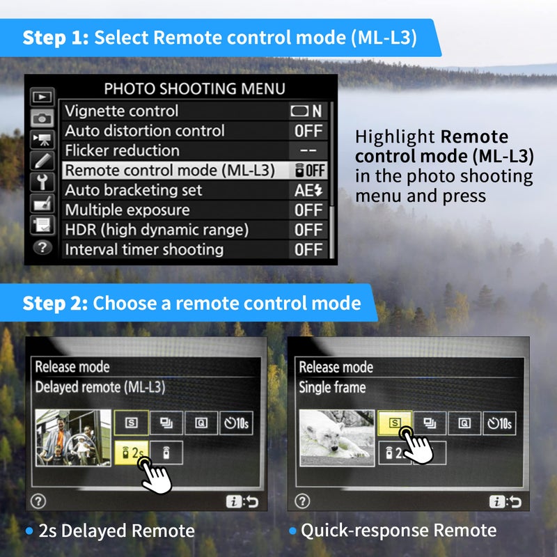 JJC Wireless Infrared Shutter Release Remote Control Replaces Nikon ML-L3 for Nikon D750 D610 D3400 D3300 D3200 D7500 D7200 D7100 D5500 D5300 D5200 D90 D80 Coolpix P900 P7800 P7700 - Image 5