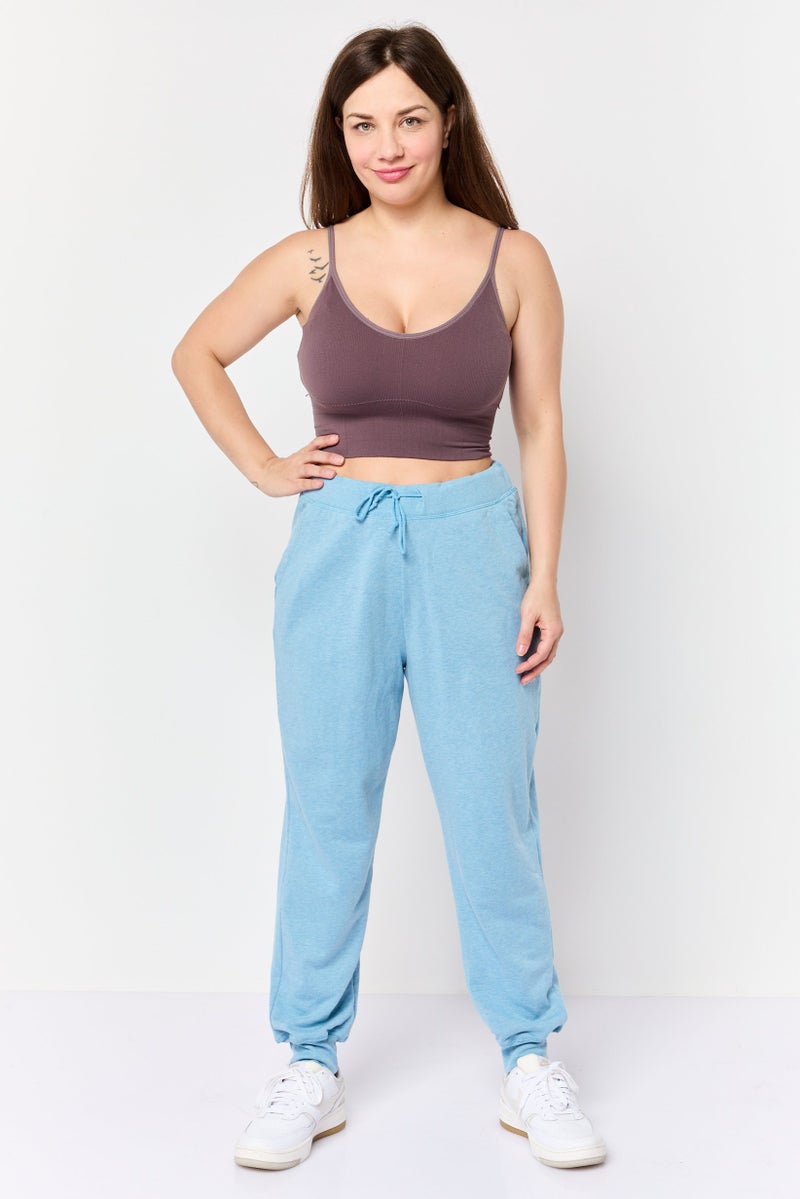 Nike Women Loose Fit Yoga Sweatpants, Blue - Image 3