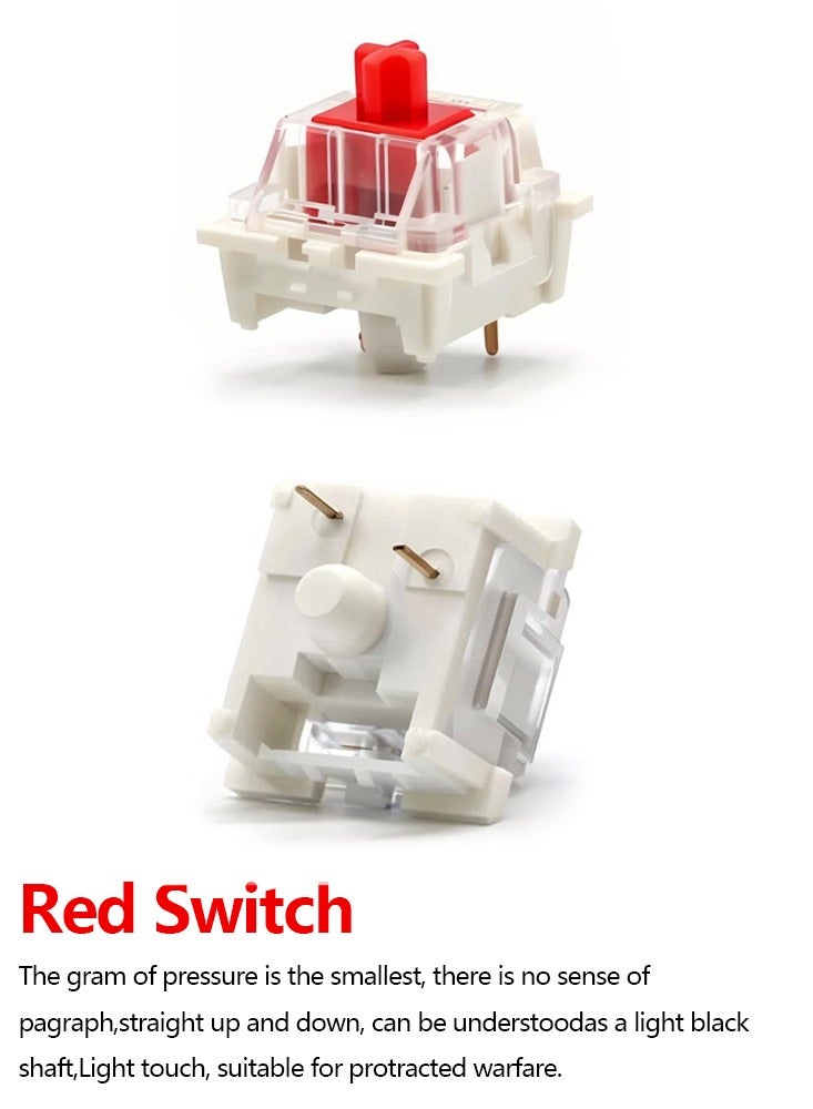 110pcs Outemu Keyboard Switch 3Pin Linear Tactile Clicky Switches for Mechanical Keyboards Red  Switch  - Image 3