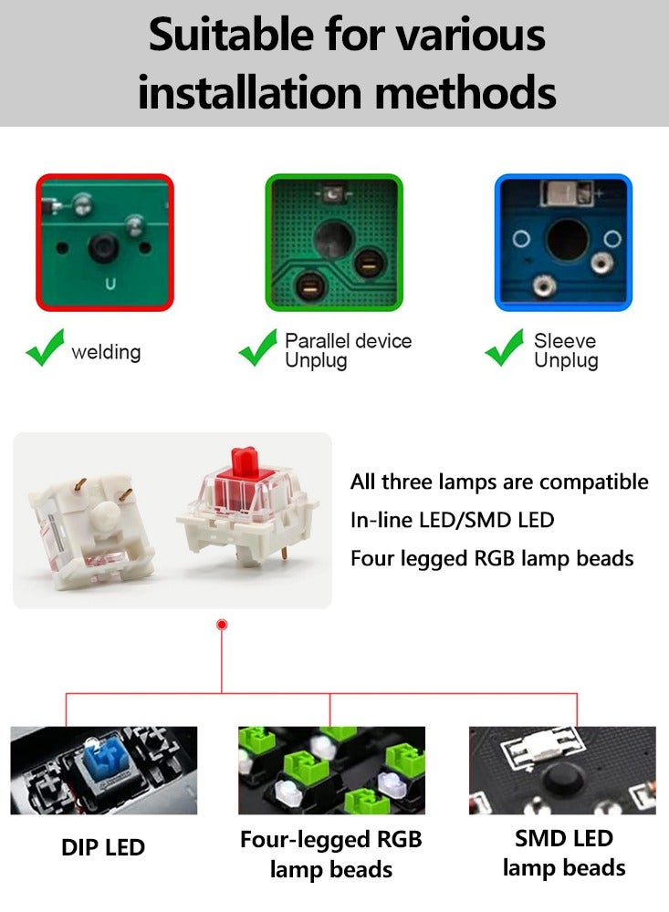 110pcs Outemu Keyboard Switch 3Pin Linear Tactile Clicky Switches for Mechanical Keyboards Red  Switch  - Image 4