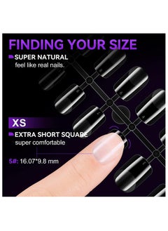 Remy Belle XS Soft Gel Nail Tips Square 240 Pcs of 12 sizes Kit  - Image 3