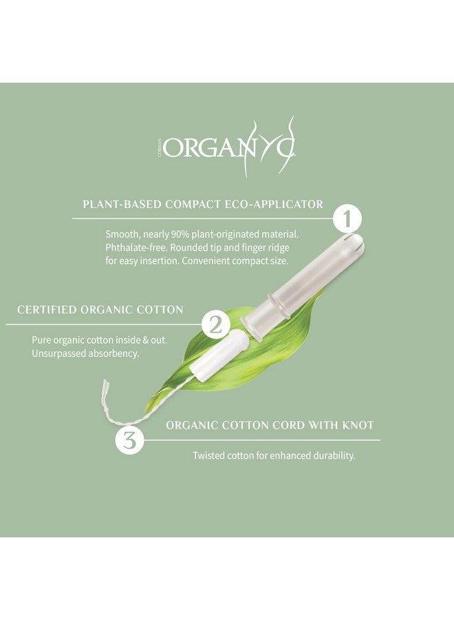 ORGANYC Organyc 100% Certified Organic Cotton Tampons, Plant-Based Eco-Applicator, Regular Flow, 16 Count(Pack of 1) - Image 2