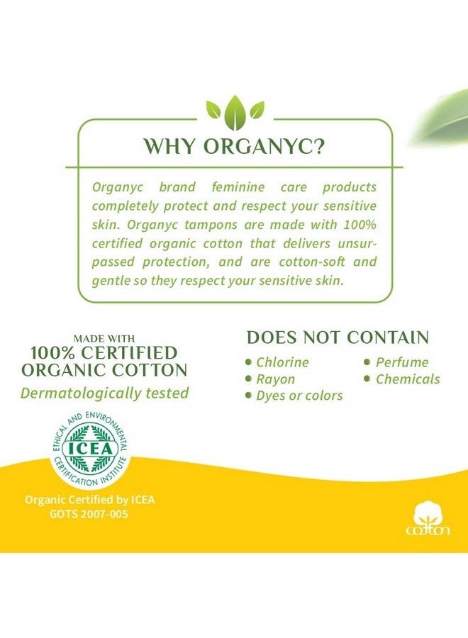 ORGANYC Organyc 100% Certified Organic Cotton Tampons, Plant-Based Eco-Applicator, Regular Flow, 16 Count(Pack of 1) - Image 4