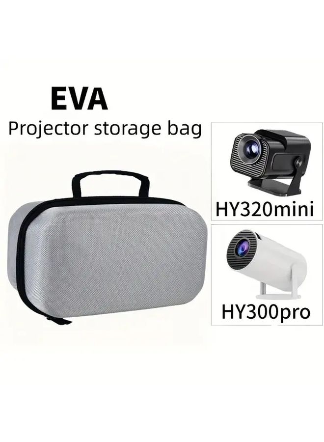 Gray Hard Shell Storage Case For HY300 Pro Projector Durable Travel Organizer With Accessory Mesh Pocket - Image 5