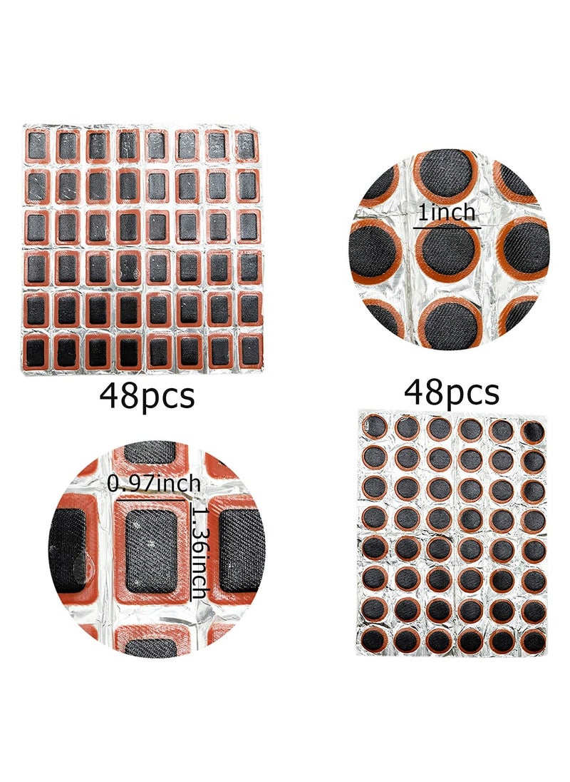 Generic Puncture Repair Kit, 288 Pcs Square Patch+Round Patch, Bicycle Tube Puncture Rubber Patches, Bike Repair Patches, Inner Tube Puncture Repair Kit  - Image 2