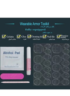 JOSQUEWNN Press on nails,24PCS,Minimalist Short Almond-Shaped French Pink 3D Nail Tips, Fashionable and Reusable Fake Nails that Perfectly Showcase Elegance and Individuality,Fake Acrylic Nails With Glue Kit.  - Image 4