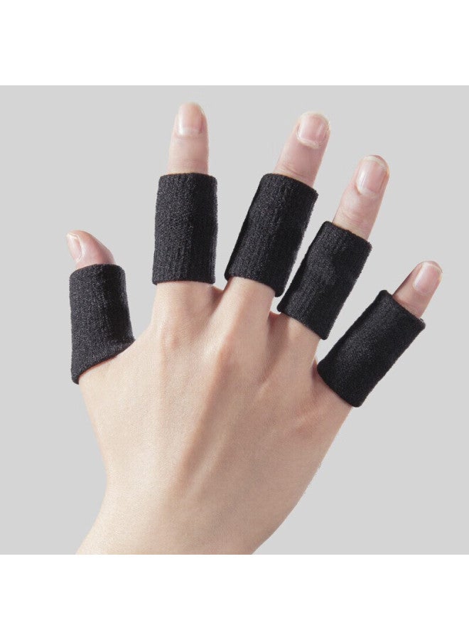 chidong Chidong Basketball Volleyball Finger Joint Protector, Anti-sprain Sports Non-slip Elastic Bandage Finger Sleeve, Black, 10 Pieces - Image 5