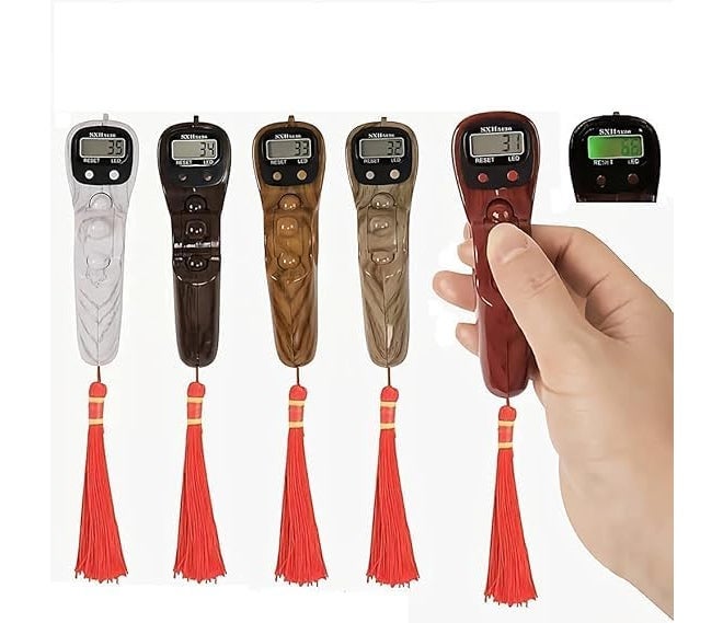 TheMujtaba عداد تسبيح رقمي حلقة إصبع عداد عد رقمي عداد تسبيح و جاب مالا لأغراض العد مع LED (عبوة من 1) (بني فاتح) - Image 4