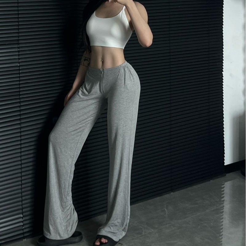 Women's Yoga Pants Straight Leg High Waist with Zipper - Image 3
