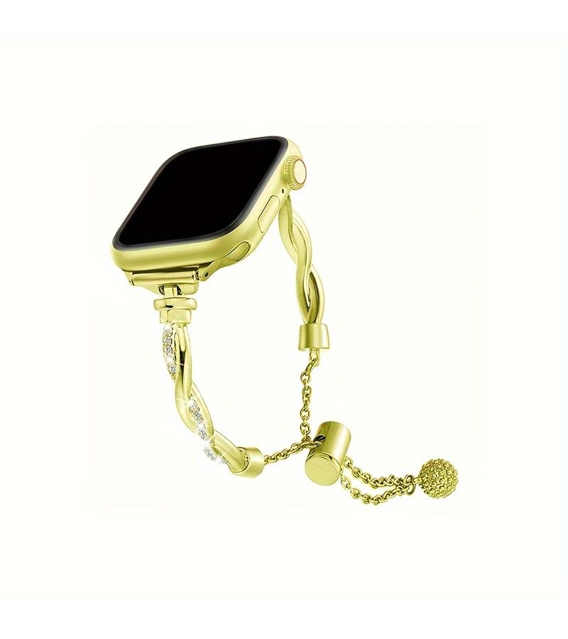 Gold Plated Diamond Cross Bracelet Compatible With Apple Watch Series 8 7 6 5 4 3 2 1 SE Multicolor Pattern Holiday Band 42mm 44mm 45mm 49mm - Image 5