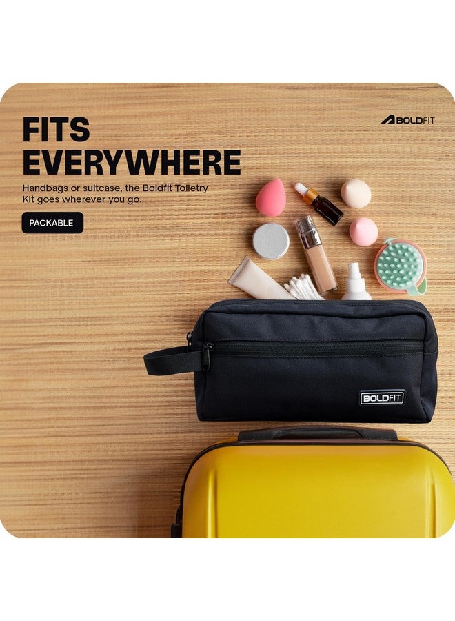 BOLDFIT Boldfit Toiletry Bag for Men & Women Makeup Pouch, Travel Essentials Travel Organizer Travel Pouch for Men for Travel Kit for Toiletries, Wash Bag - Black, 18 Cm Width  - Image 4