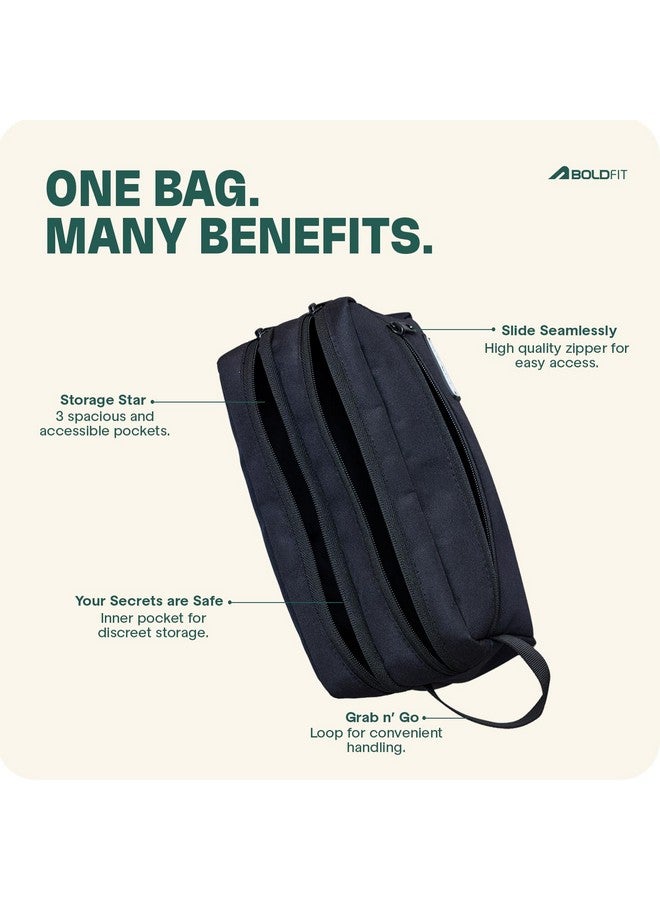 BOLDFIT Boldfit Toiletry Bag for Men & Women Makeup Pouch, Travel Essentials Travel Organizer Travel Pouch for Men for Travel Kit for Toiletries, Wash Bag - Black, 18 Cm Width  - Image 5