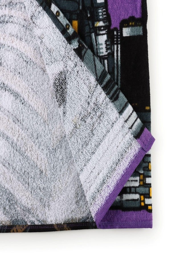 Jay Franco Kids Hooded Towel - 22" x 51" Super Soft Bath Wrap with 3D Hood, Beach, Pool & Travel, Official Licensed Product, Purple - Monster Jam Sparkle Smash - Image 4