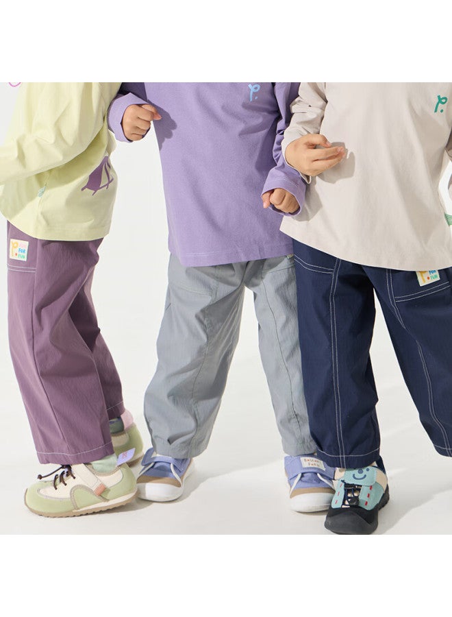 Papa Autumn New Children's Pants, Sports Trousers, Loose-fitting Joggers, Triple-protection Casual Pants, Navy Blue, Size 140