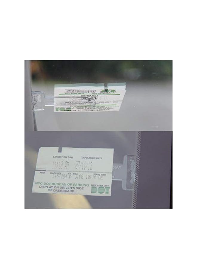 PROMASS Windscreen Parking Ticket Card Clip Clear Permit Holder 3M Sticker Windscreen Portable Clip Mini Practical Fasteners - Image 2